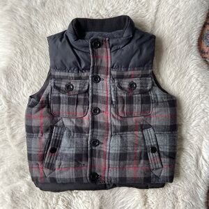 Baby Gap puffer vest plaid flannel jacket outdoor layer fall winter 12-18 month